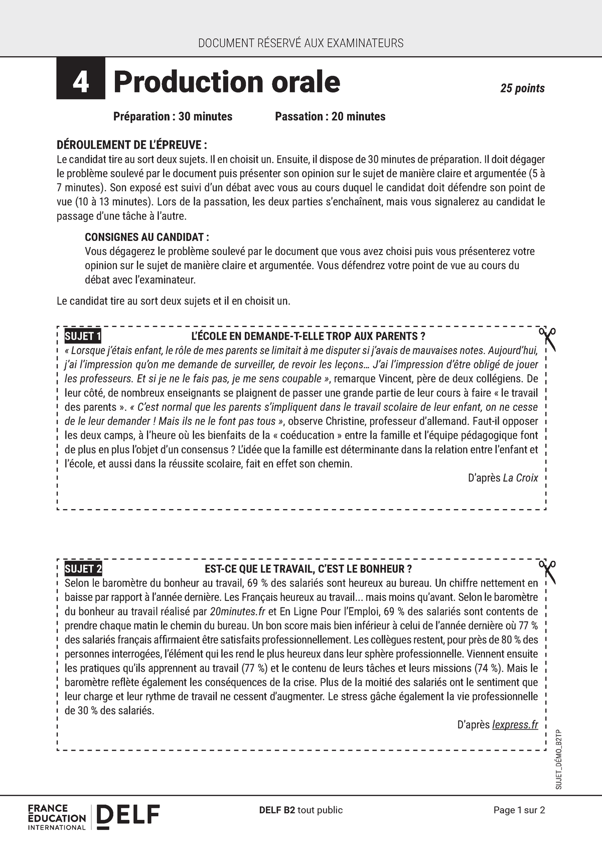 Delf-b2-tp-examinateur-ind - SUJET_DÉMO_B2TP 4 Production Orale 25 ...