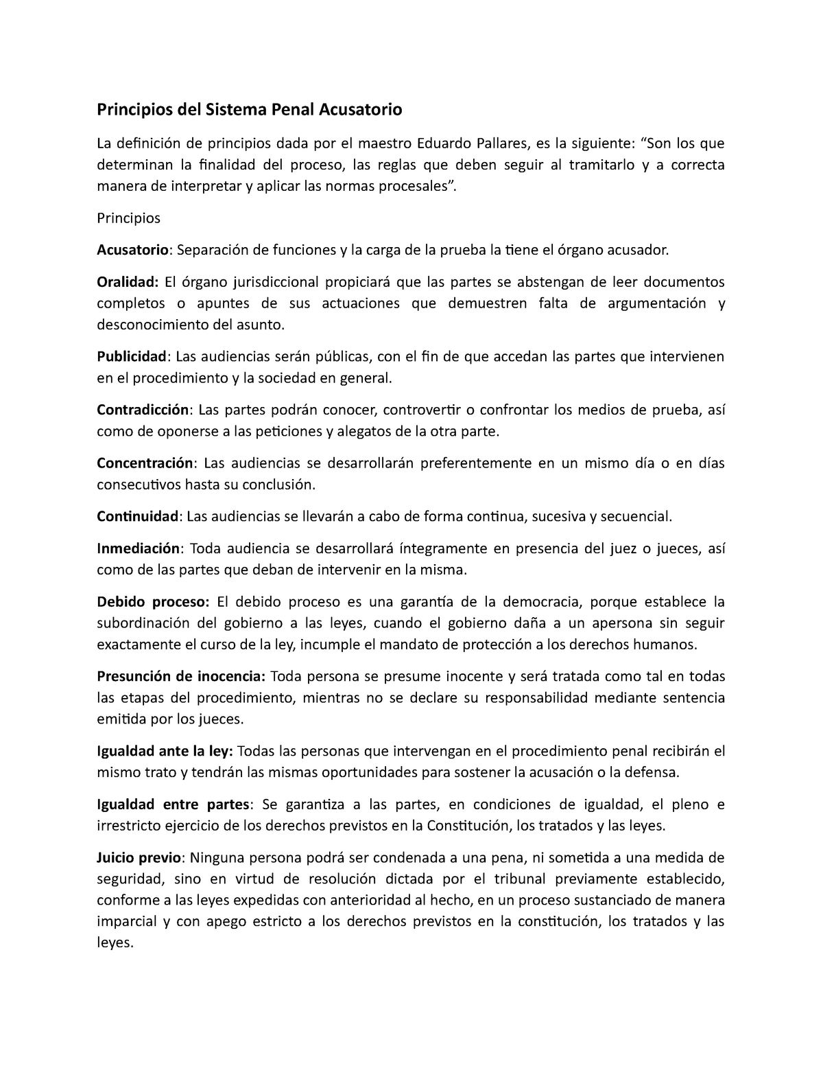 Principios Del Sistema Penal Acusatorio - Principios Acusatorio ...