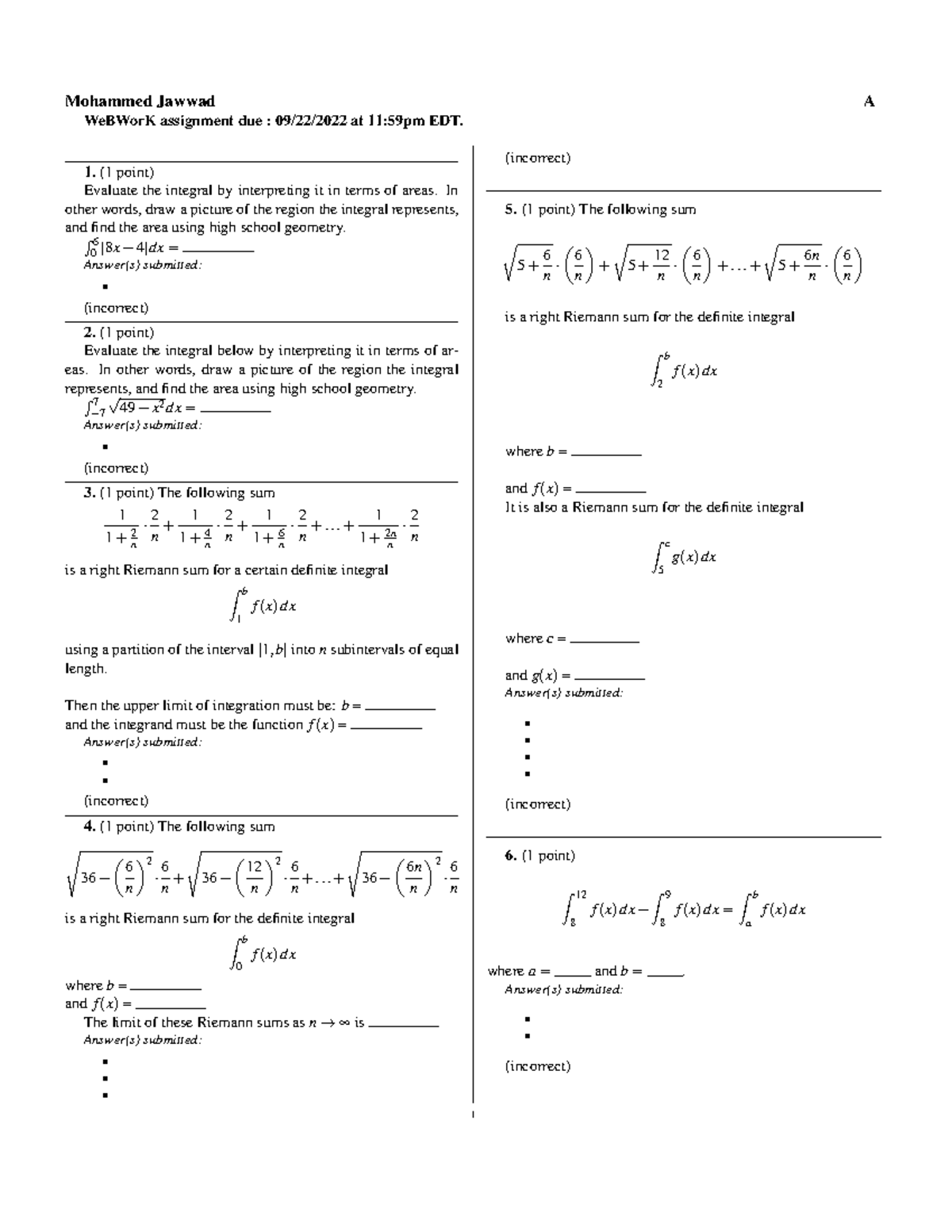 MATH 205 FALL 2022 - Math 205 week 1 assignment fall 2022 - Mohammed ...