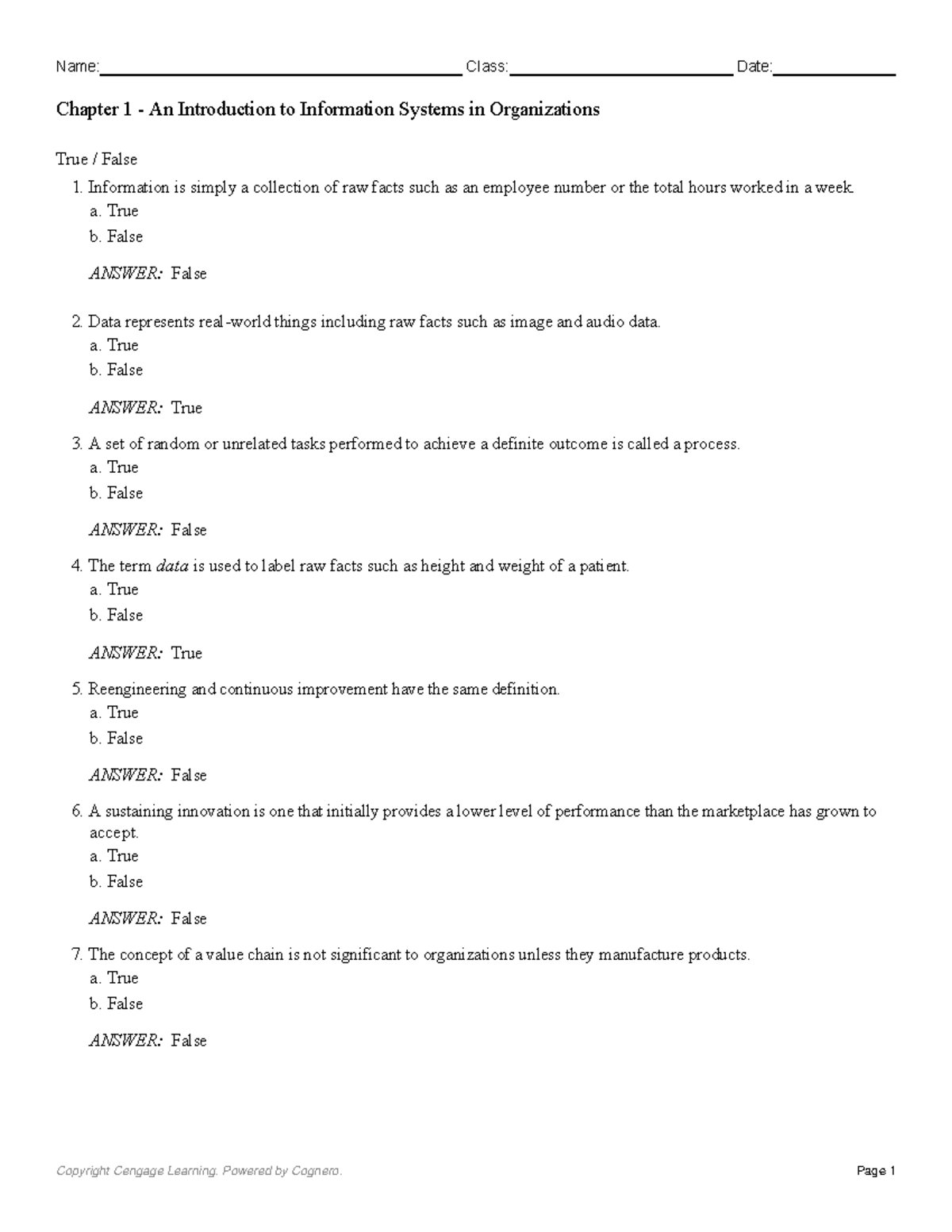 Chapter 1 An Introduction To Information Systems In Organizations 