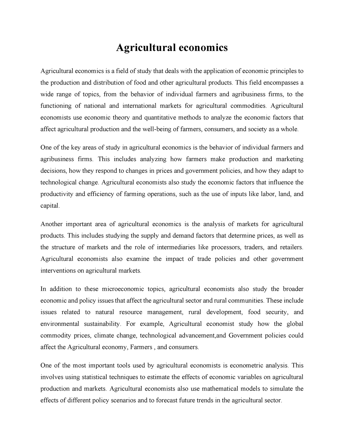 phd thesis on agricultural economics