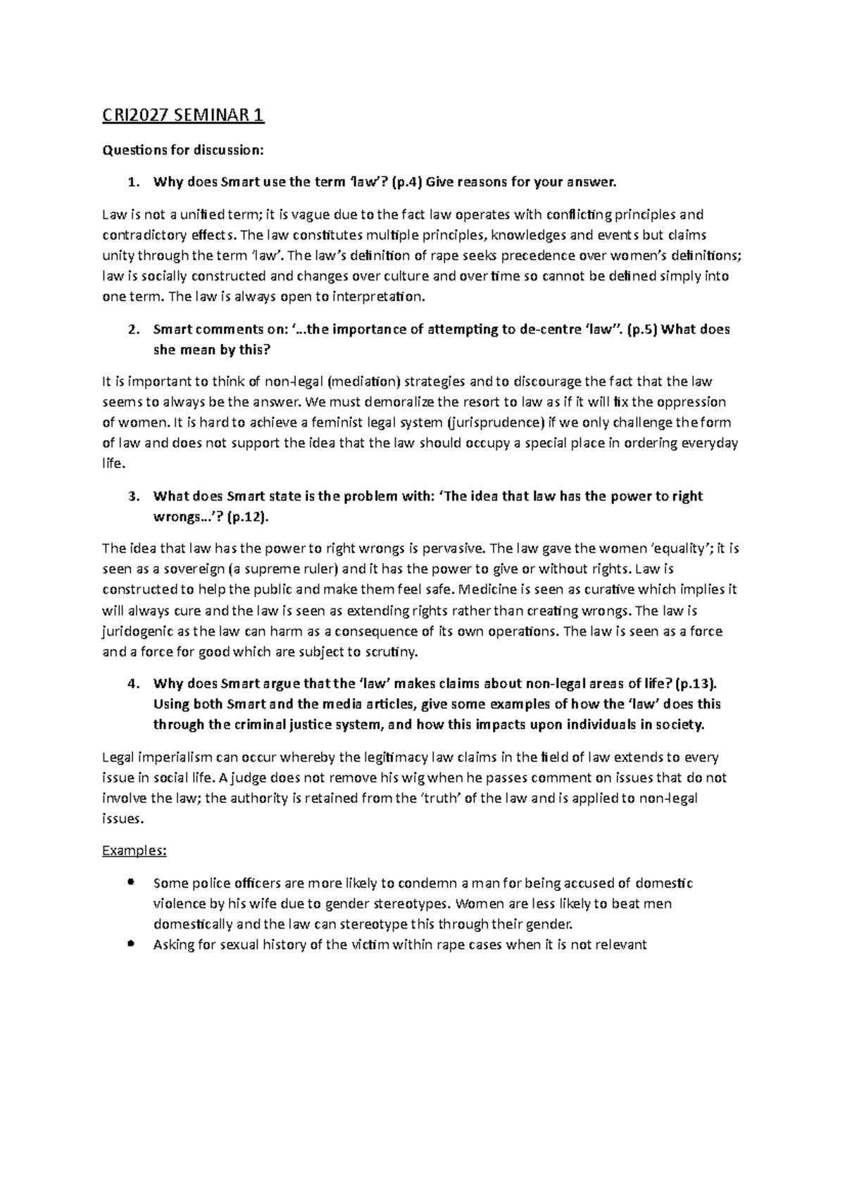 CRI2027 Seminar 1 Helen Baker CRI2027 EdgeHill Studocu