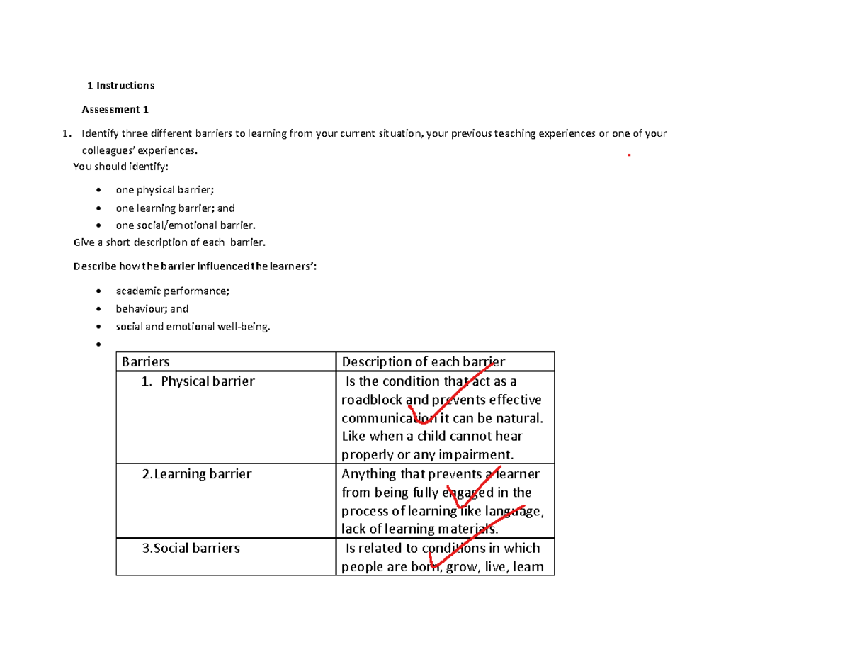 Instructions Assessment 1 (11) - 1 Instructions Assessment 1 1 ...