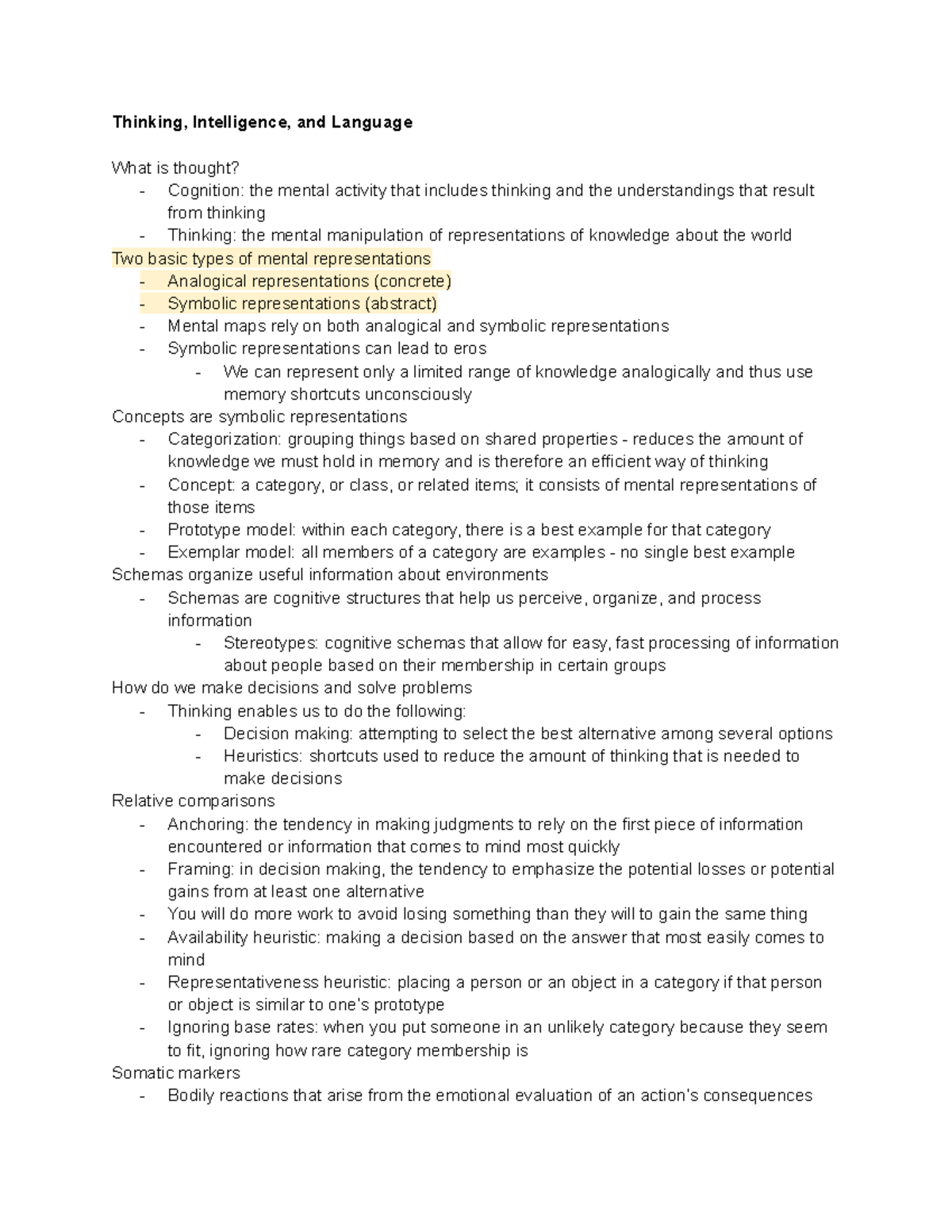 Psych chapter 8 - lecture notes on thinking, intelligence, and language ...