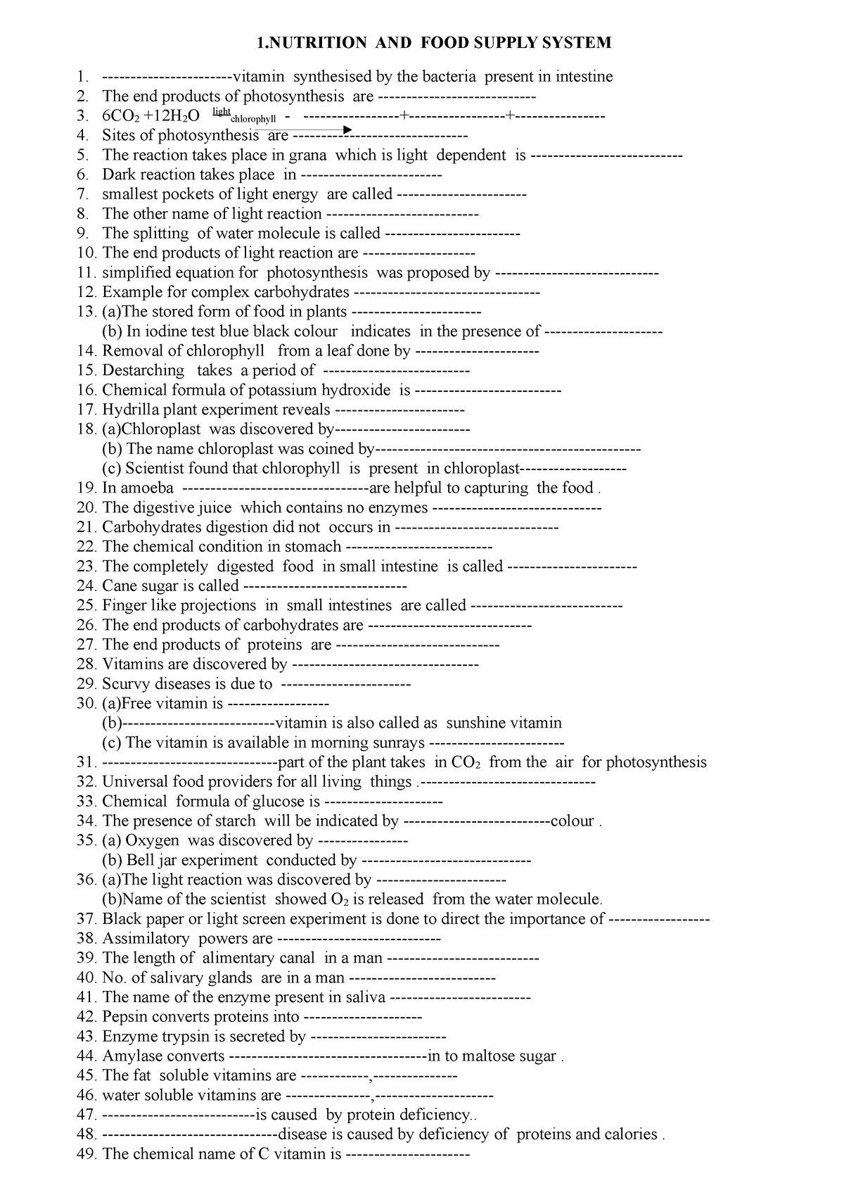 Chapter 1 Nutrition Study Materials (part B) - 1 AND FOOD SUPPLY SYSTEM ...