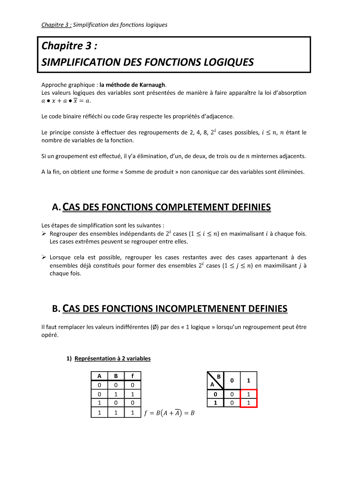 II0101 2013-2014 Chap-03 Simplification-des-Fonctions-Logiques ...