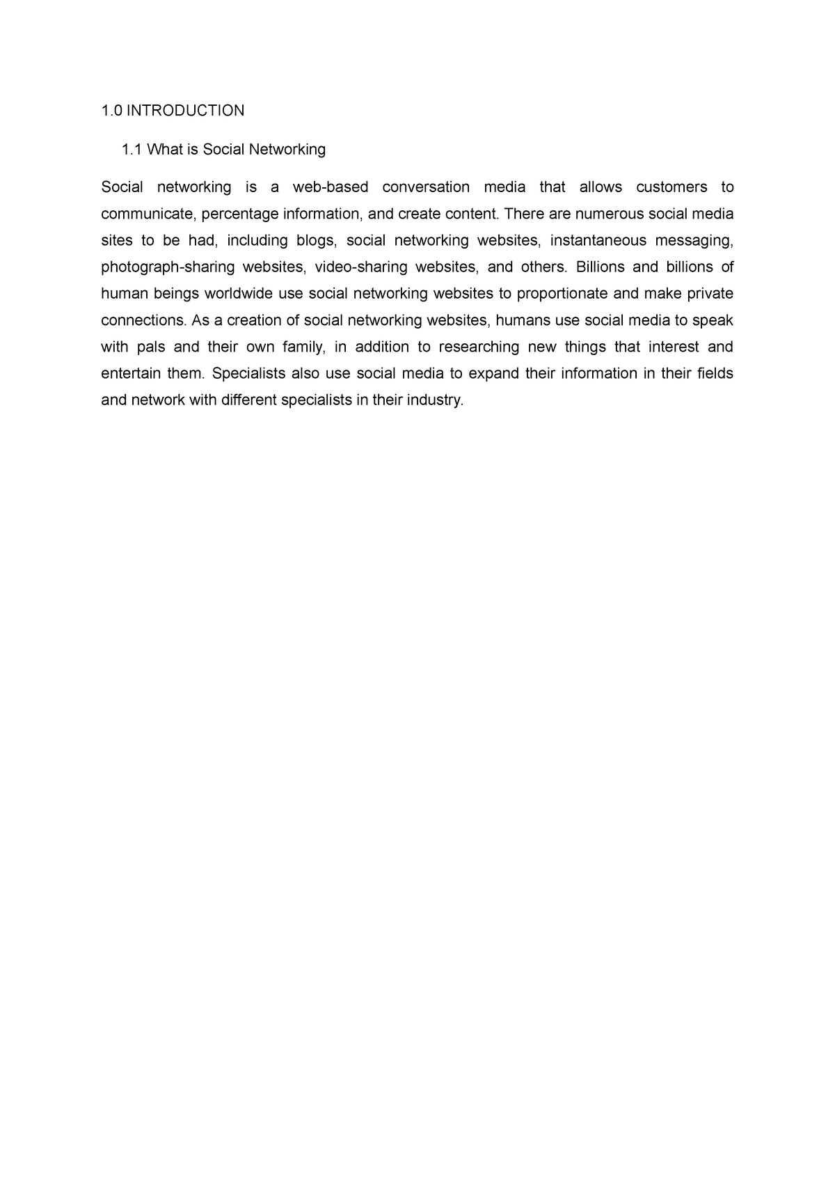 social networking essay introduction