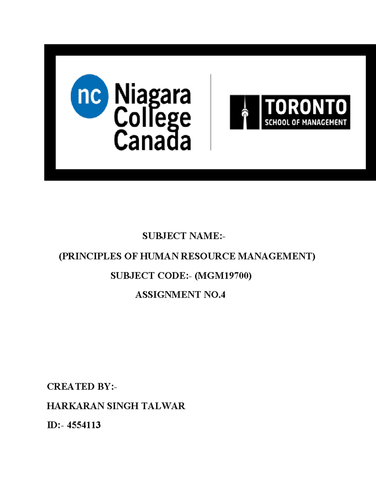 Assignment 4 PHM - SUBJECT NAME:- (PRINCIPLES OF HUMAN RESOURCE ...