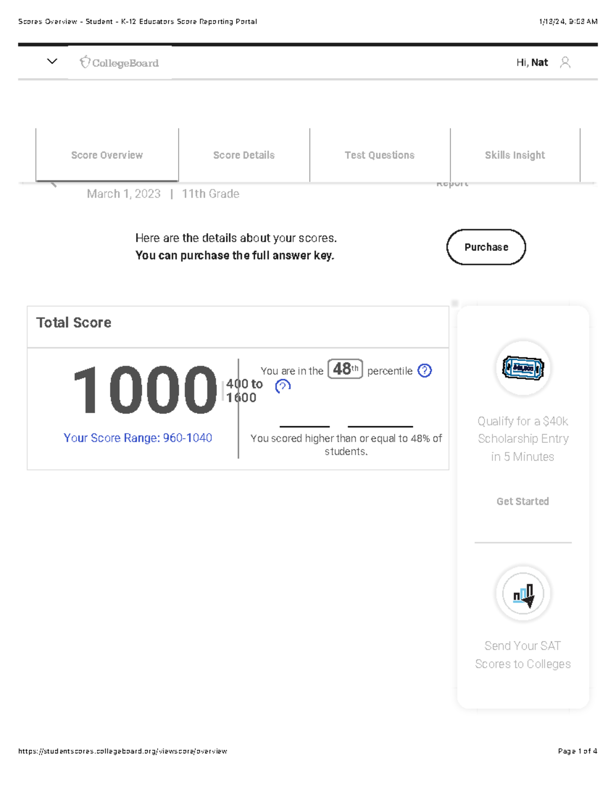 Scores Overview - Student - K-12 Educators Score Reporting Portal ...