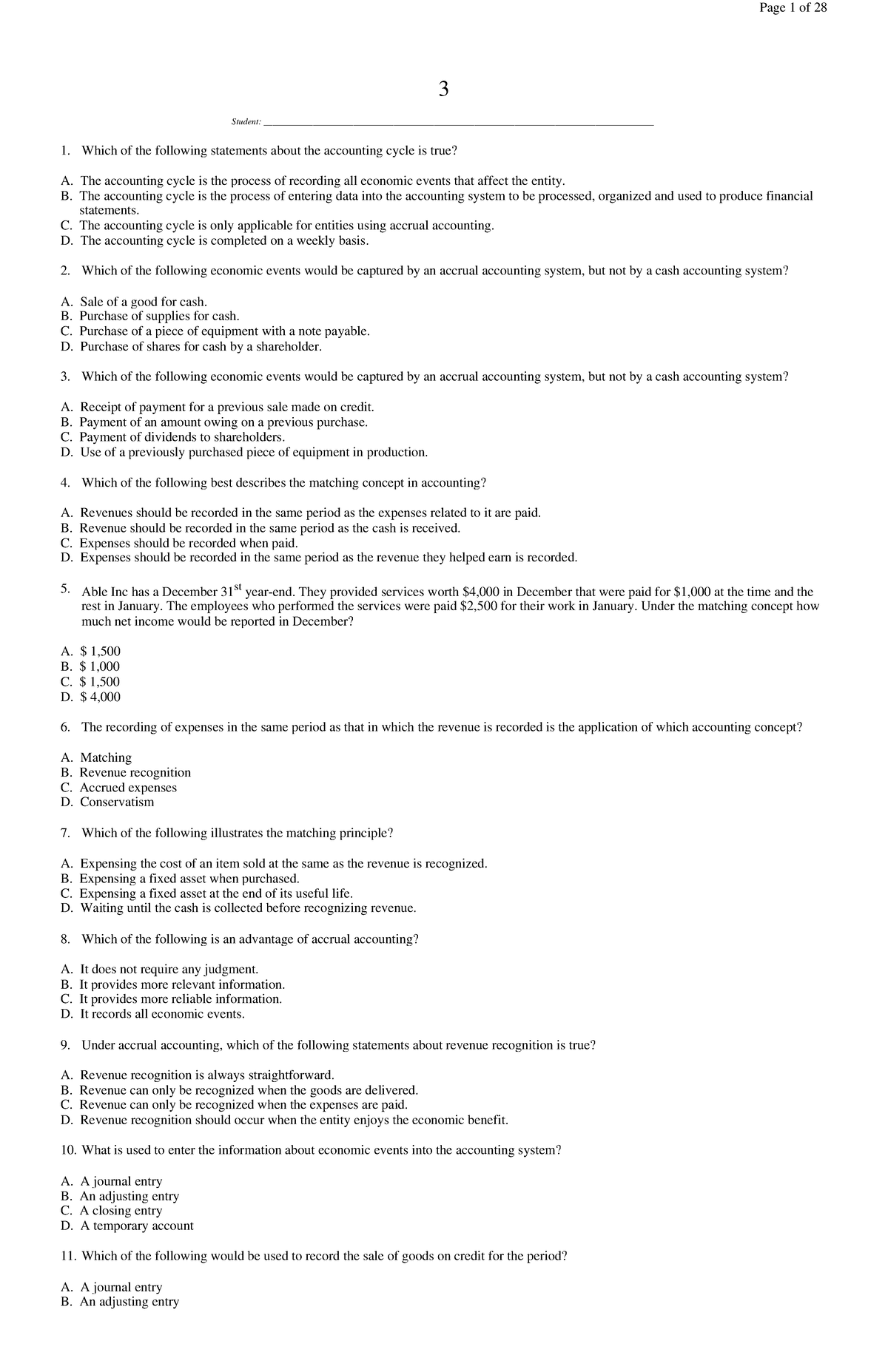 Chapter 3 Questions - 3 _Student: - Studocu