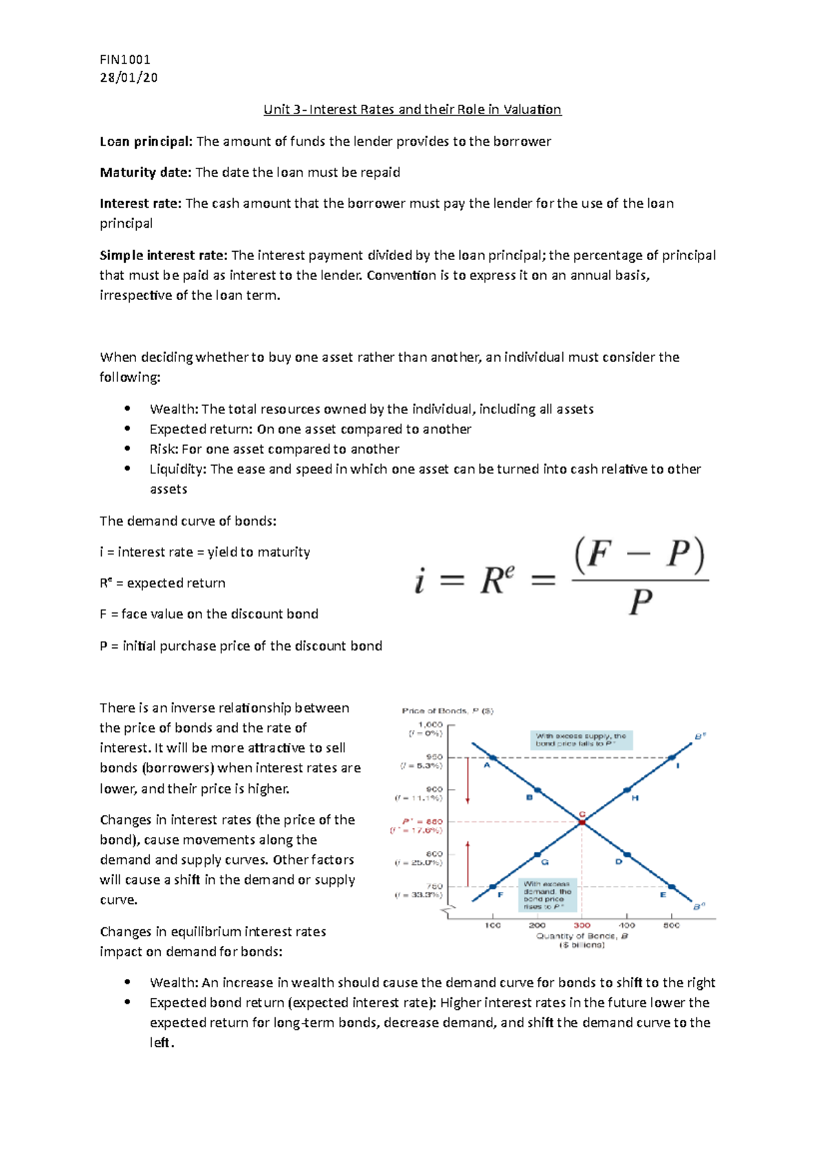 Unit 3- Interest rates and their role in valuation - FIN 28/01/ Unit 3 ...