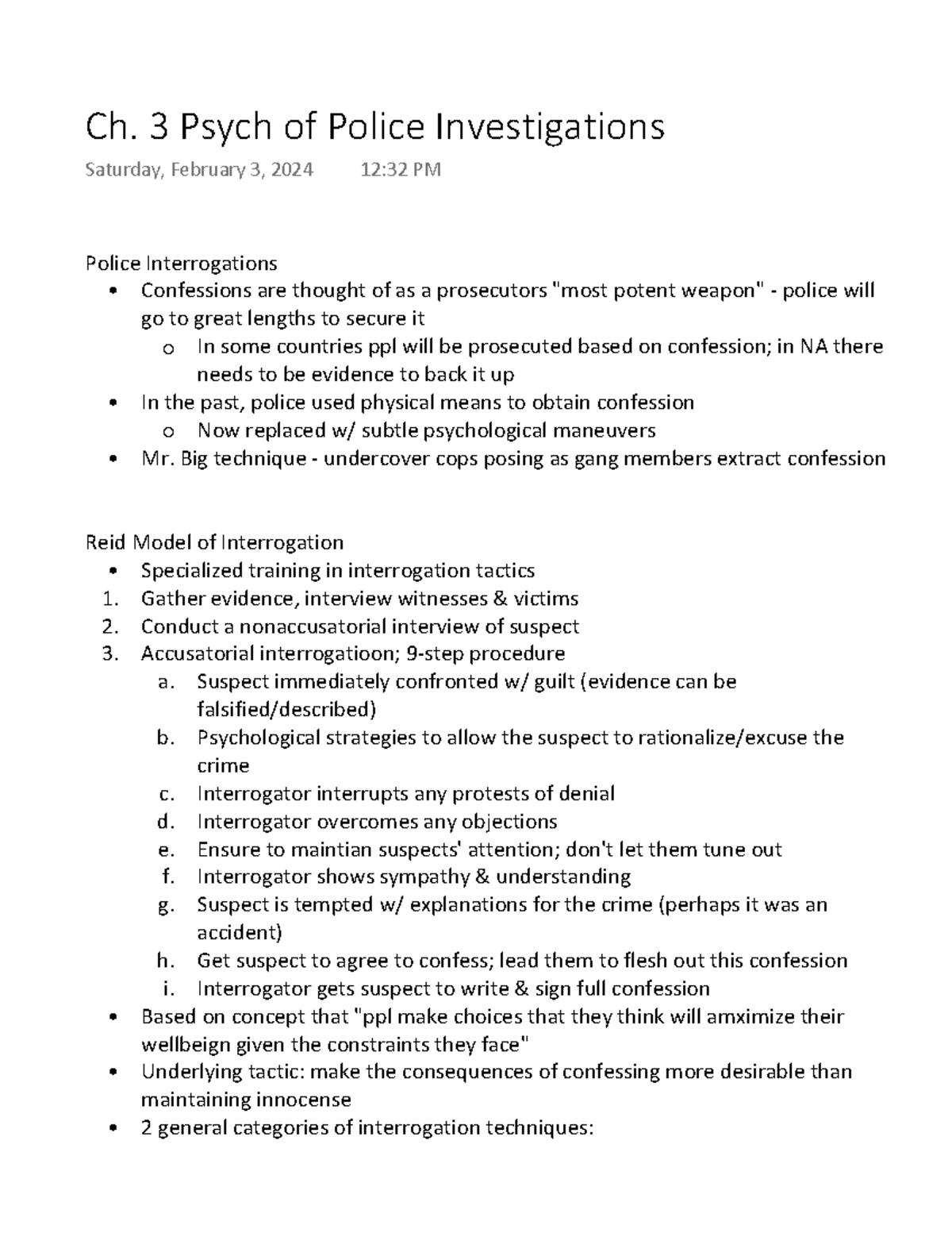 Ch. 3 Psych of Police Investigations - Police Interrogations ...