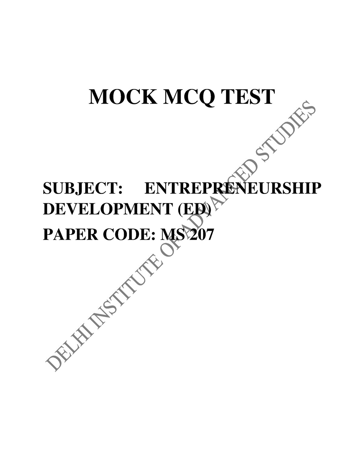 mba 207 assignment