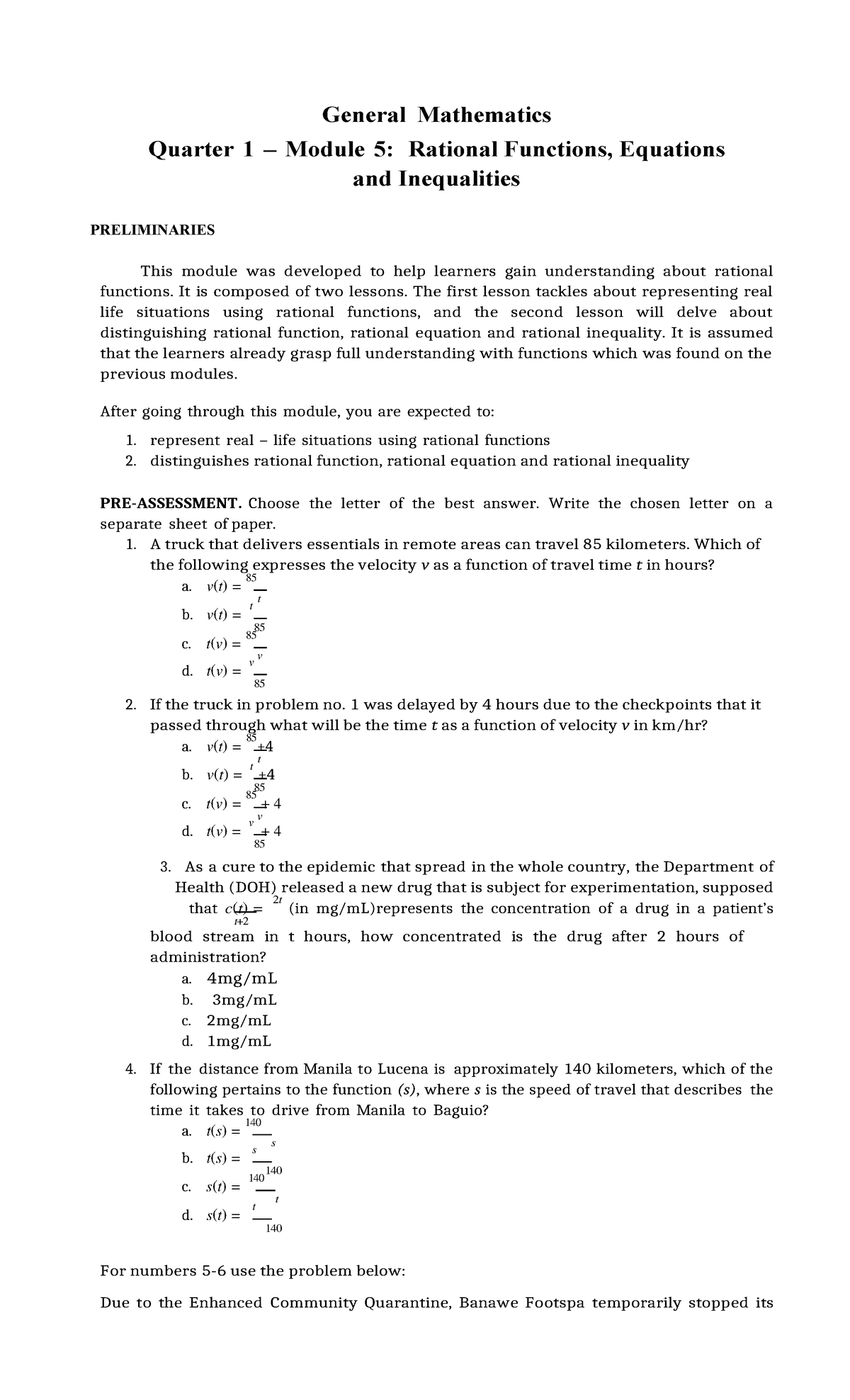 GEN. MATH Module 508 - sample docs - General Mathematics Quarter 1 ...