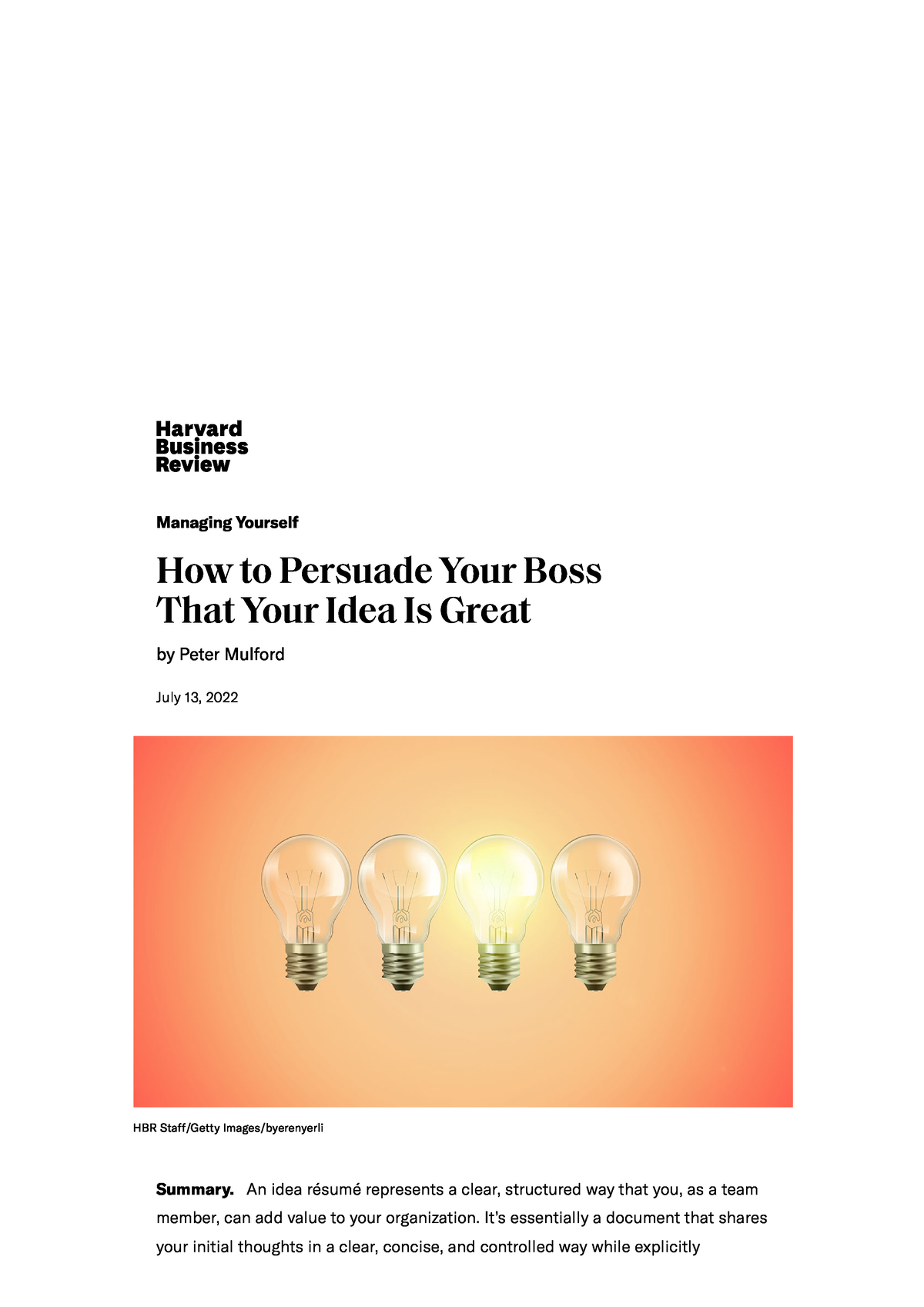 How To Persuade Your Boss That Your Idea Is Great - Managing Yourself ...