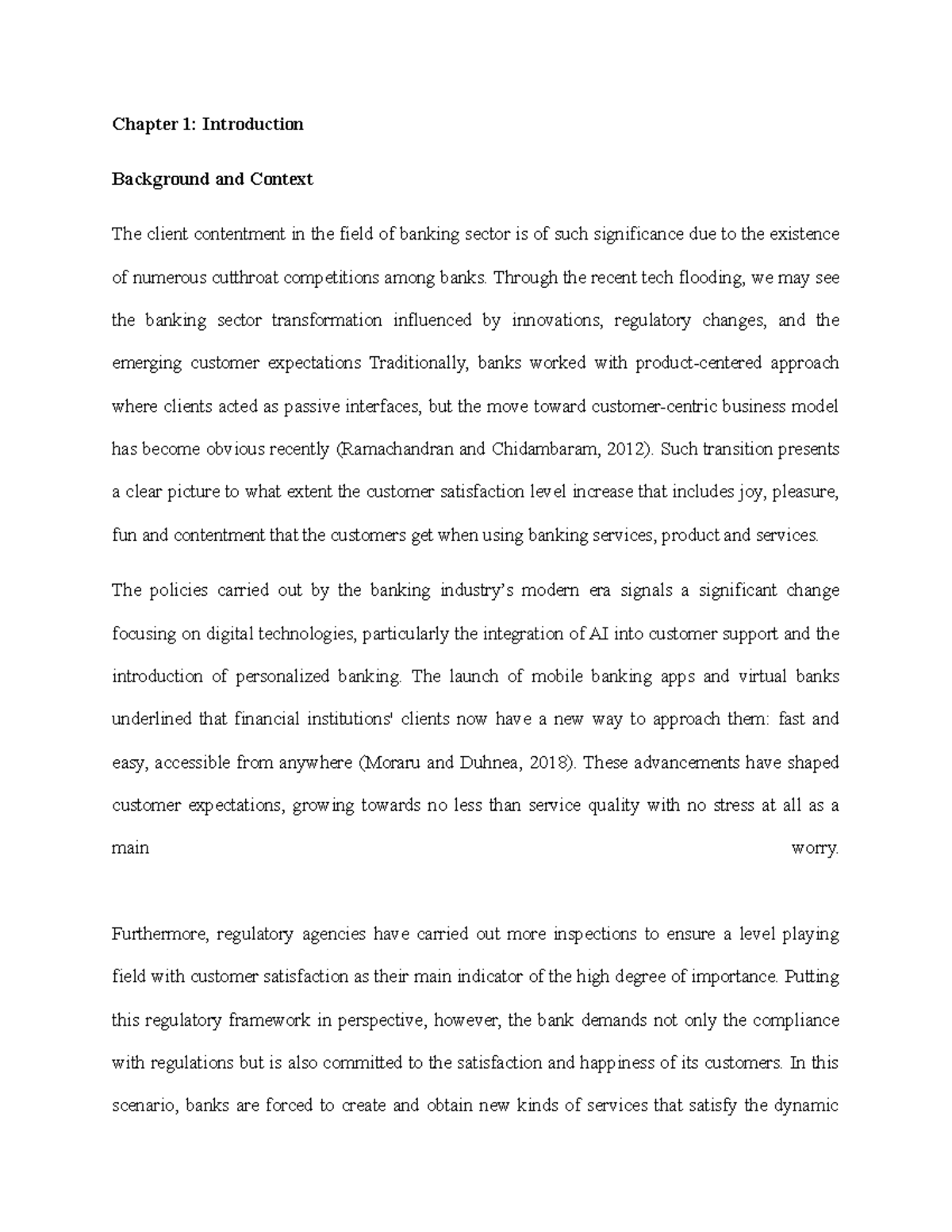 Chapter 1 - Chapter 1: Introduction Background and Context The client ...