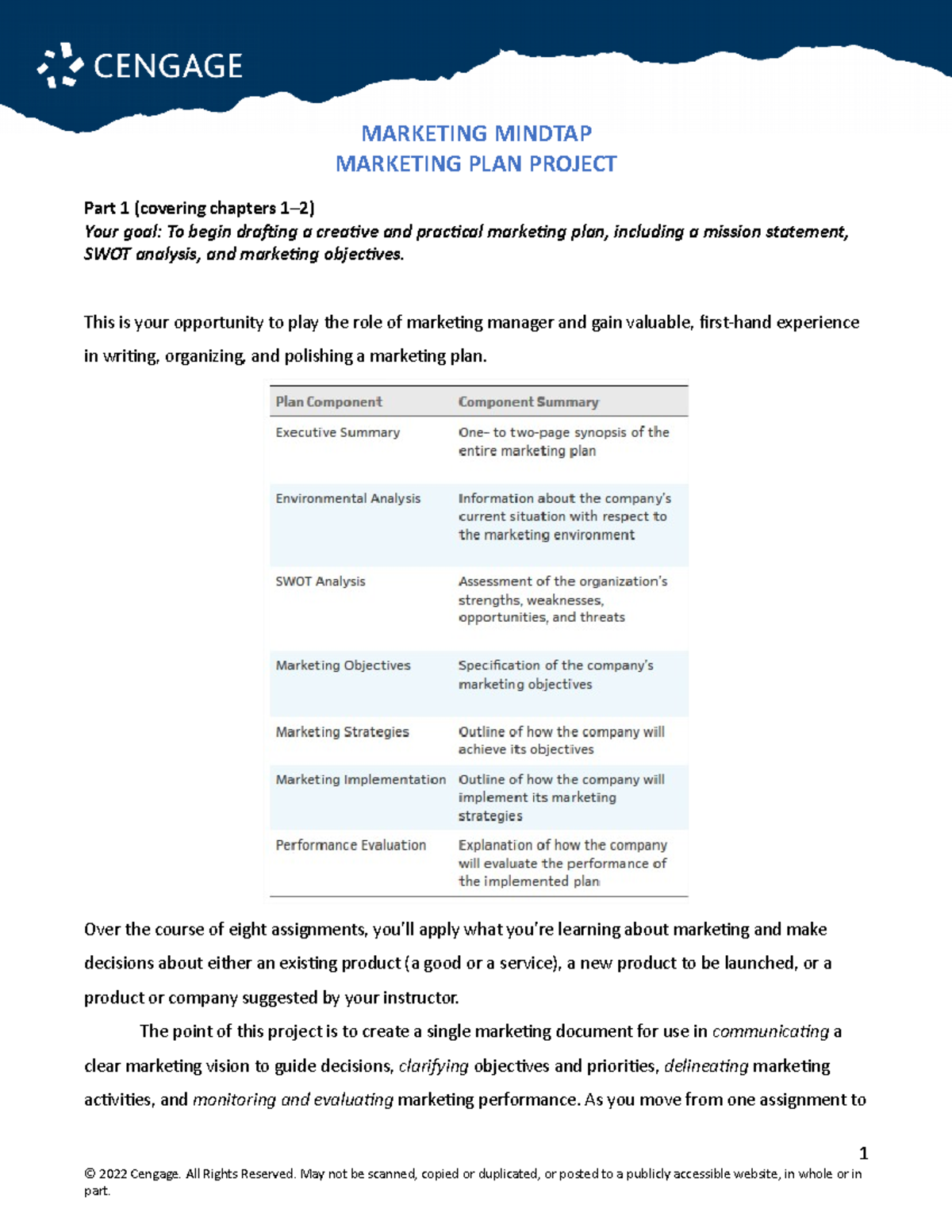 Part 1 Marketing 2020 V2 Marketing Plan Final - MARKETING PLAN PROJECT ...