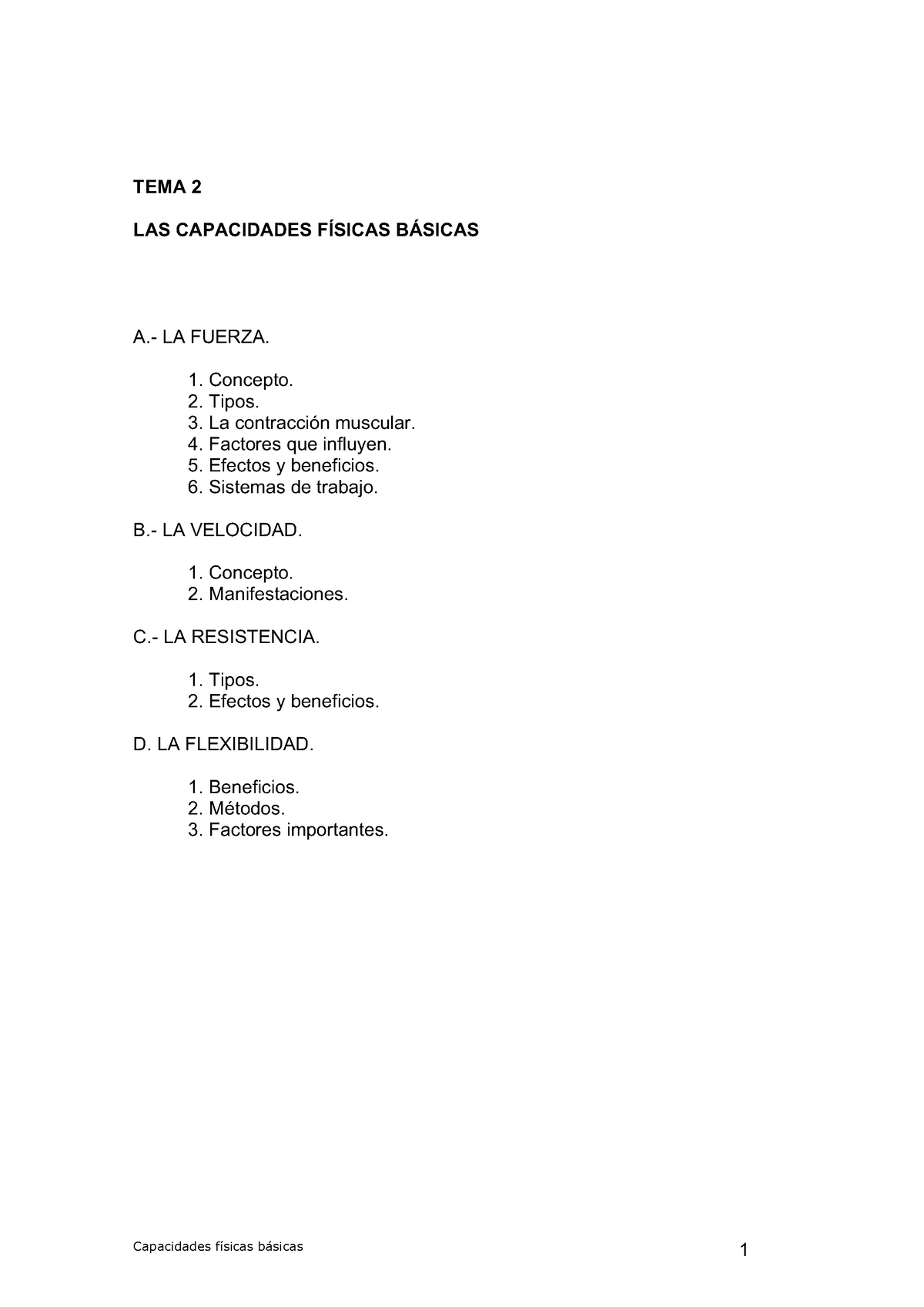 TEMA 2 LAS Capacidades FÍ Sicas BÁ Sicas - TEMA 2 LAS CAPACIDADES ...