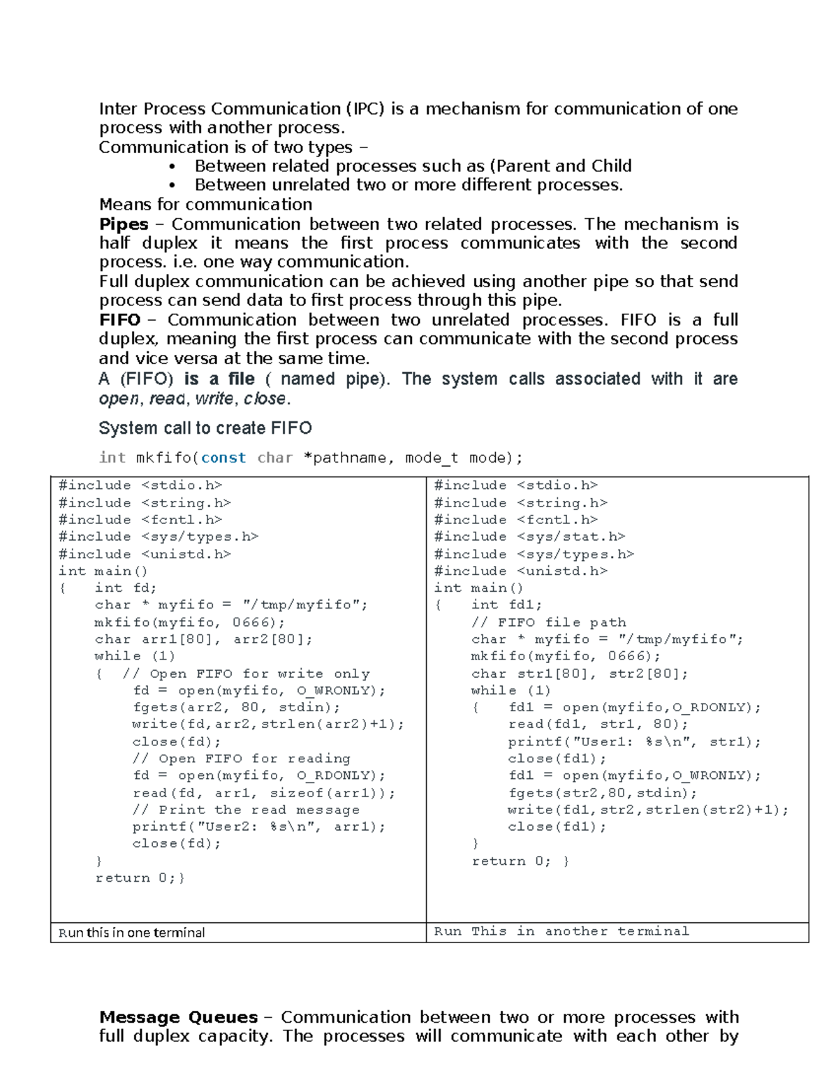 Inter Process Communication notes - Inter Process Communication (IPC ...