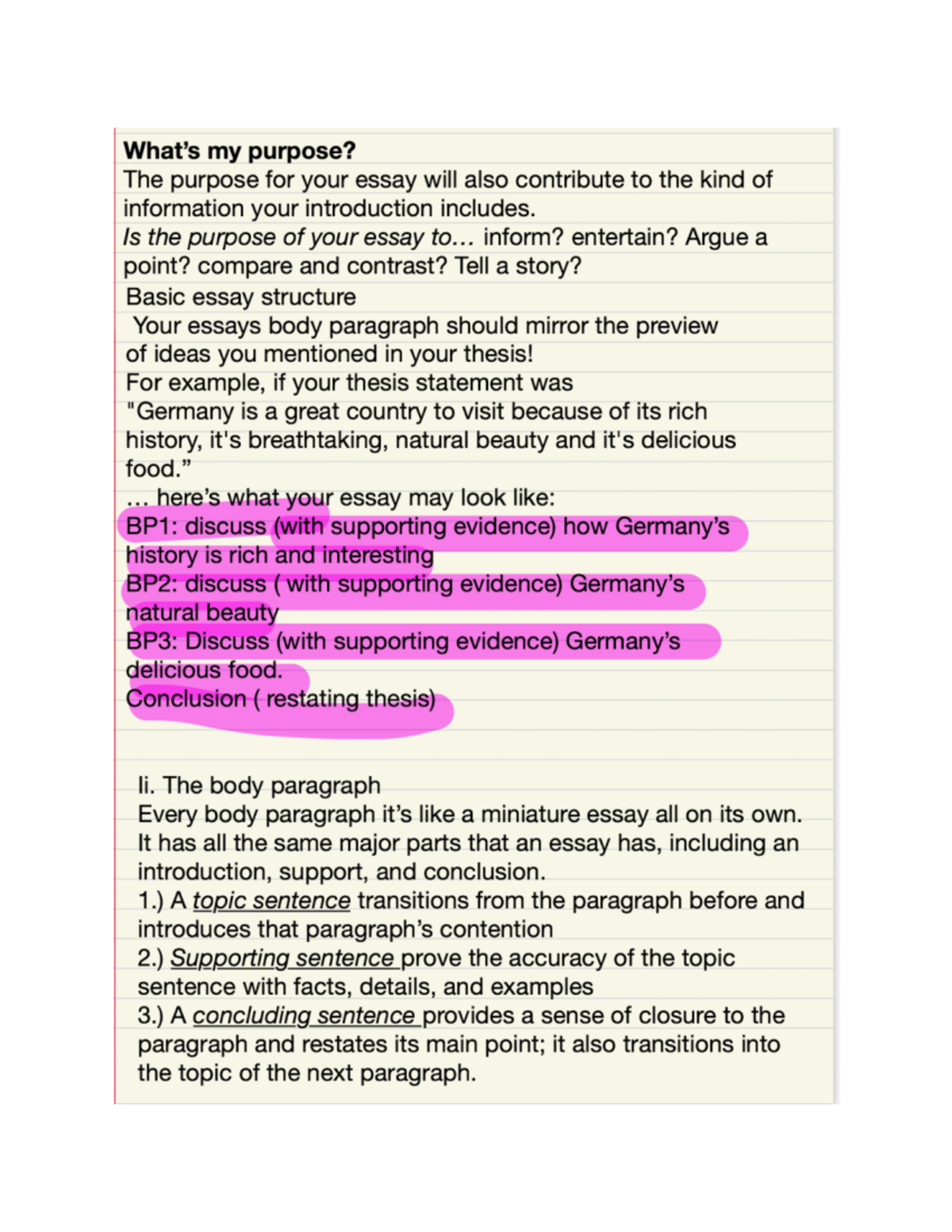 Part five - Parts of an essay and how they should be written. - my ...