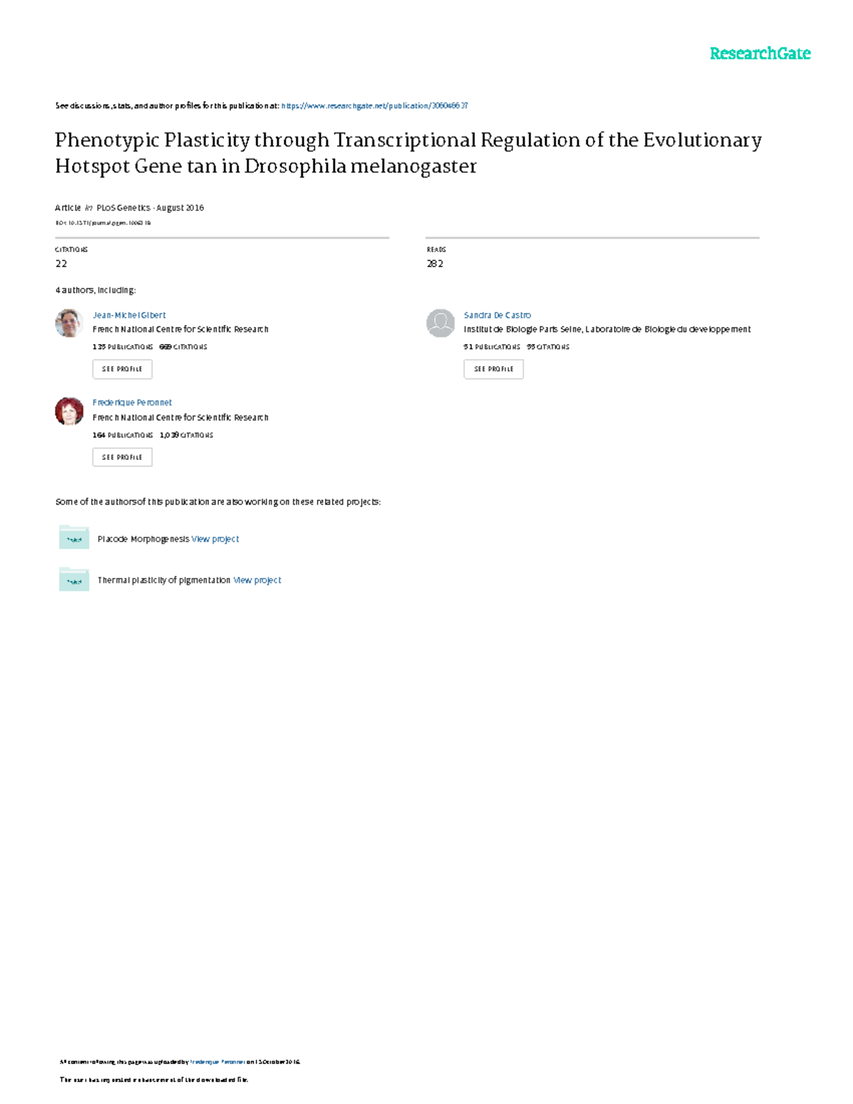 Drosophila lab report resources fro phenotypic plasticity and