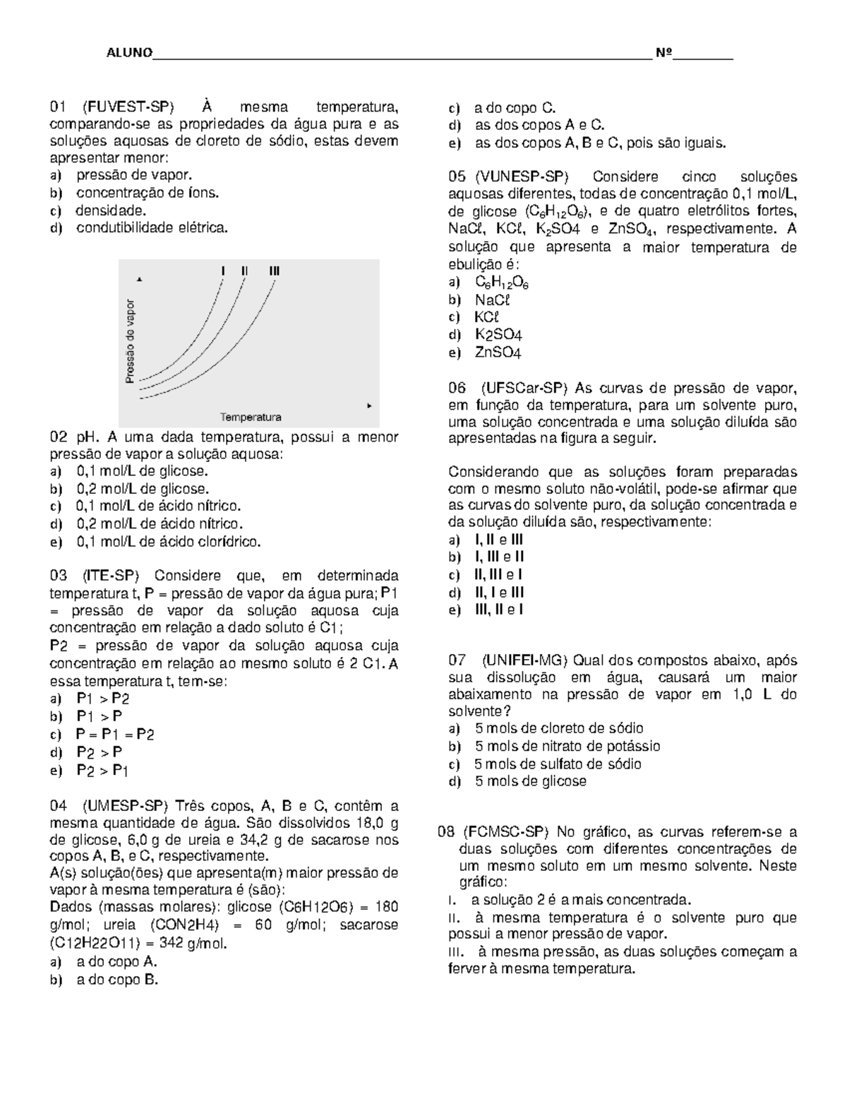 Exercício De Propriedades Coligativas - FDPLEARN