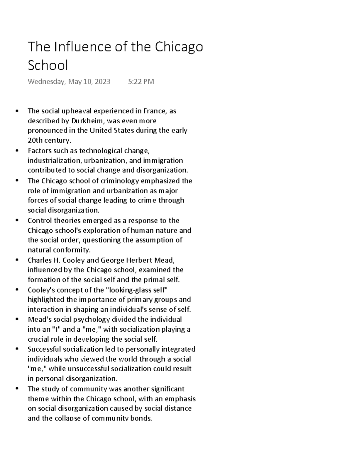 The Influence of the Chicago School - The social upheaval experienced ...