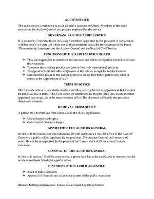 Audit Report Framework - Introduction The final step in the audit ...