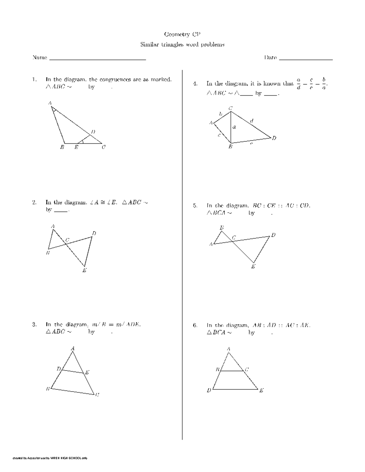 Similar Triangles - Bachelor of Science in Psychology - Studocu