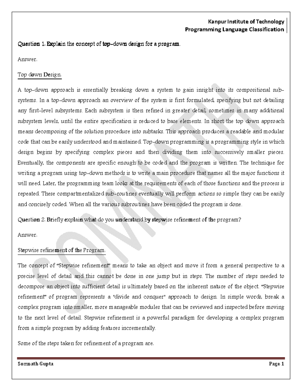 C Programming Language Classification Notes - Programming Language ...