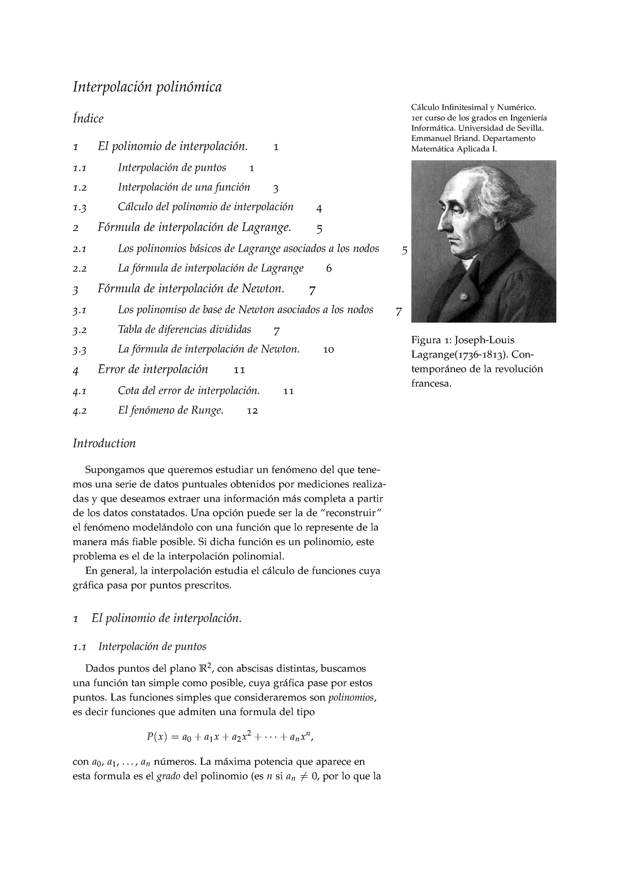 Apuntes Tema2 Interpolacion Interpolación Polinómica Cálculo Infinitesimal Y Numérico 1 Er 6346