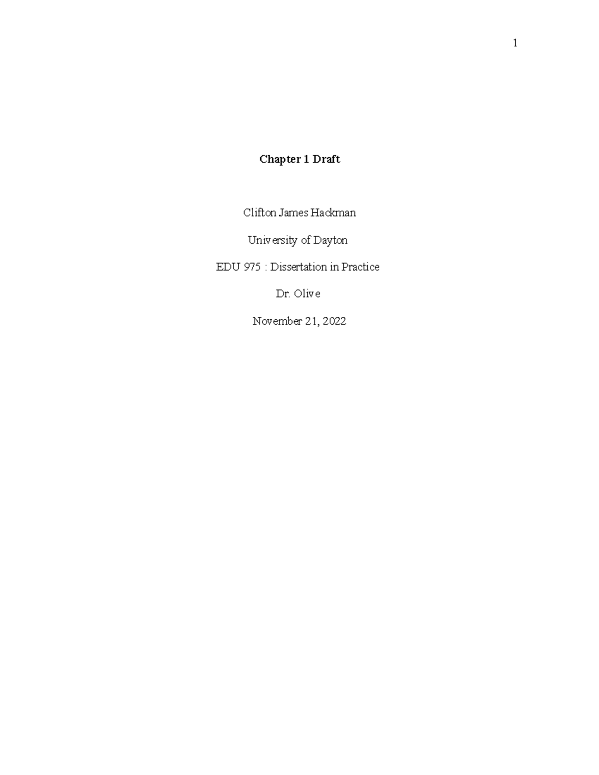 Chapter 1 Draft - Mynotes - Chapter 1 Draft Clifton James Hackman ...