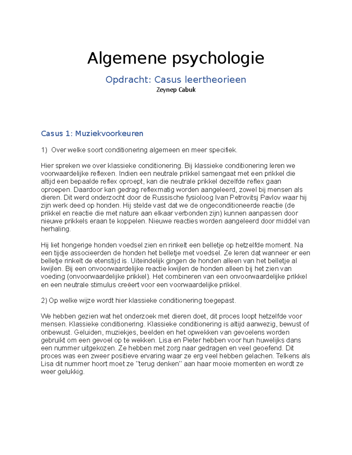 Samenvatting Algemene Psychologie 2021 - Algemene Psychologie Opdracht ...