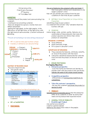 Entrep-Finals (DE) - more on how to make or create your own business ...