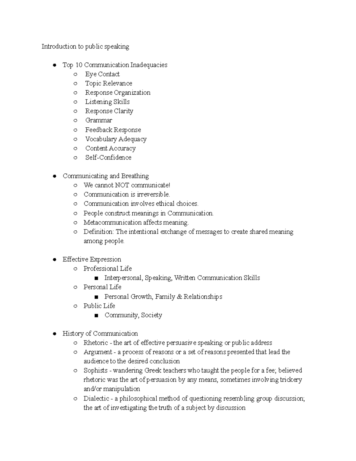 Lecture 1 - Introduction to public speaking Top 10 Communication ...