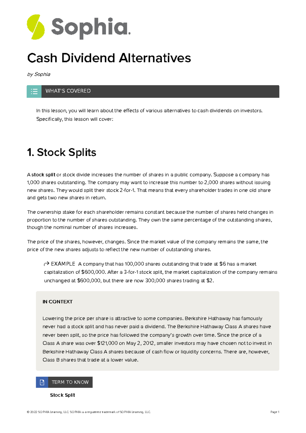 Cash dividend alternatives Cash Dividend Alternatives by Sophia In