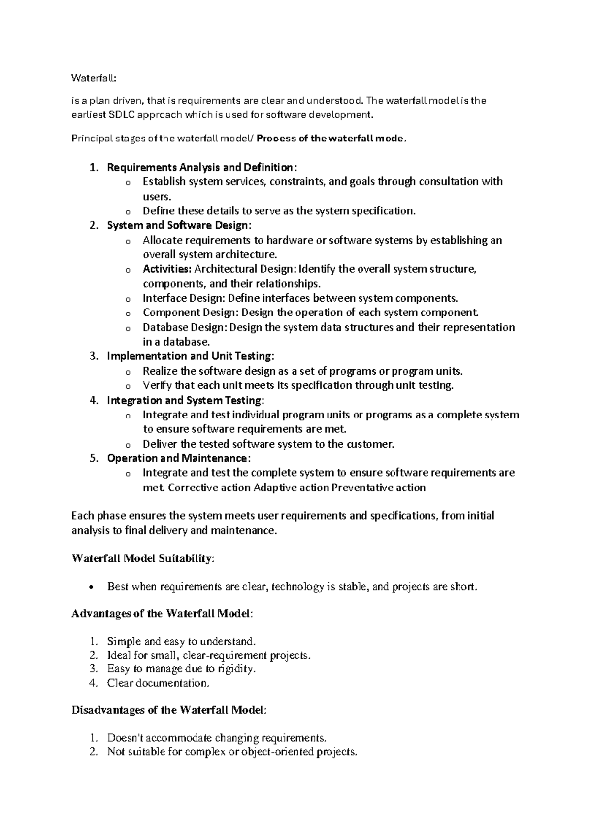 Waterfall&agile - Notes of Agile and waterfall - Waterfall: is a plan ...