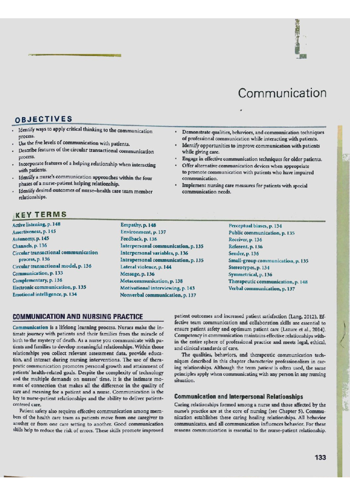 Communication 9 CET Important Note To Be Learned BSc NURSING Studocu
