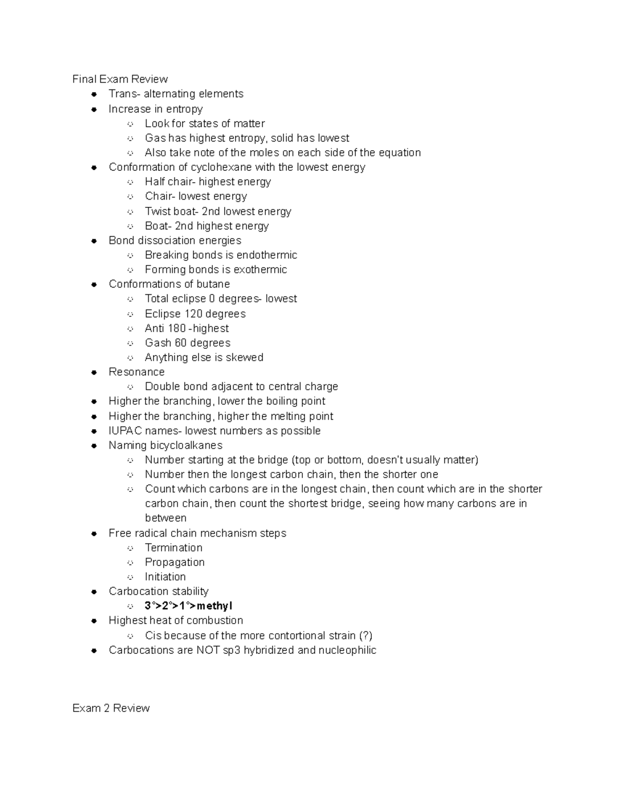 Chem 2 Final Review - Lecture Notes 16 - Final Exam Review Trans ...