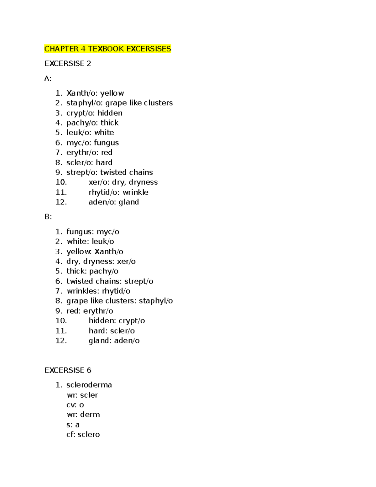 Chapter 4 Texbook Excersises - CHAPTER 4 TEXBOOK EXCERSISES EXCERSISE 2 ...