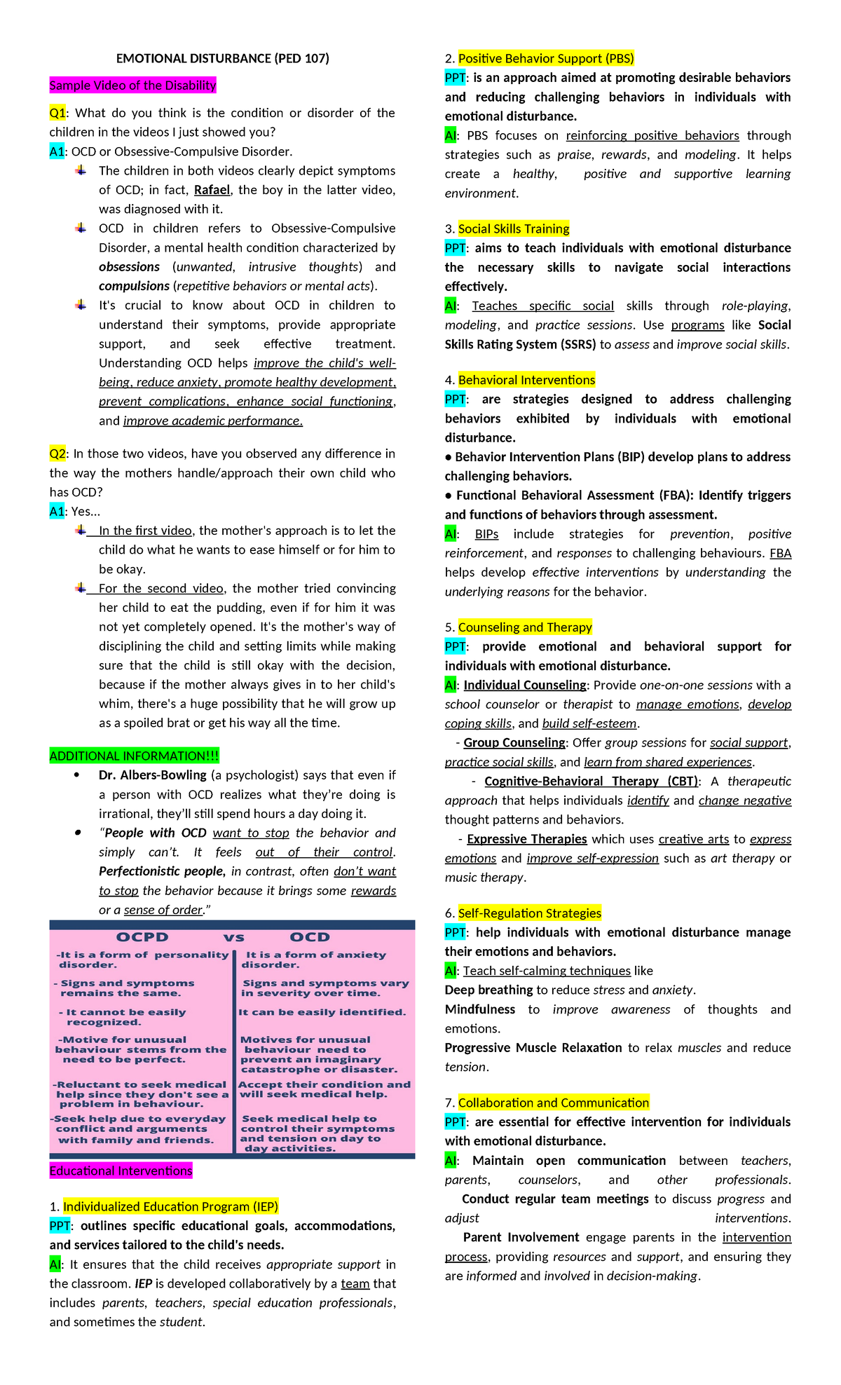 ED-Script - IDEA - EMOTIONAL DISTURBANCE (PED 107) Sample Video of the ...
