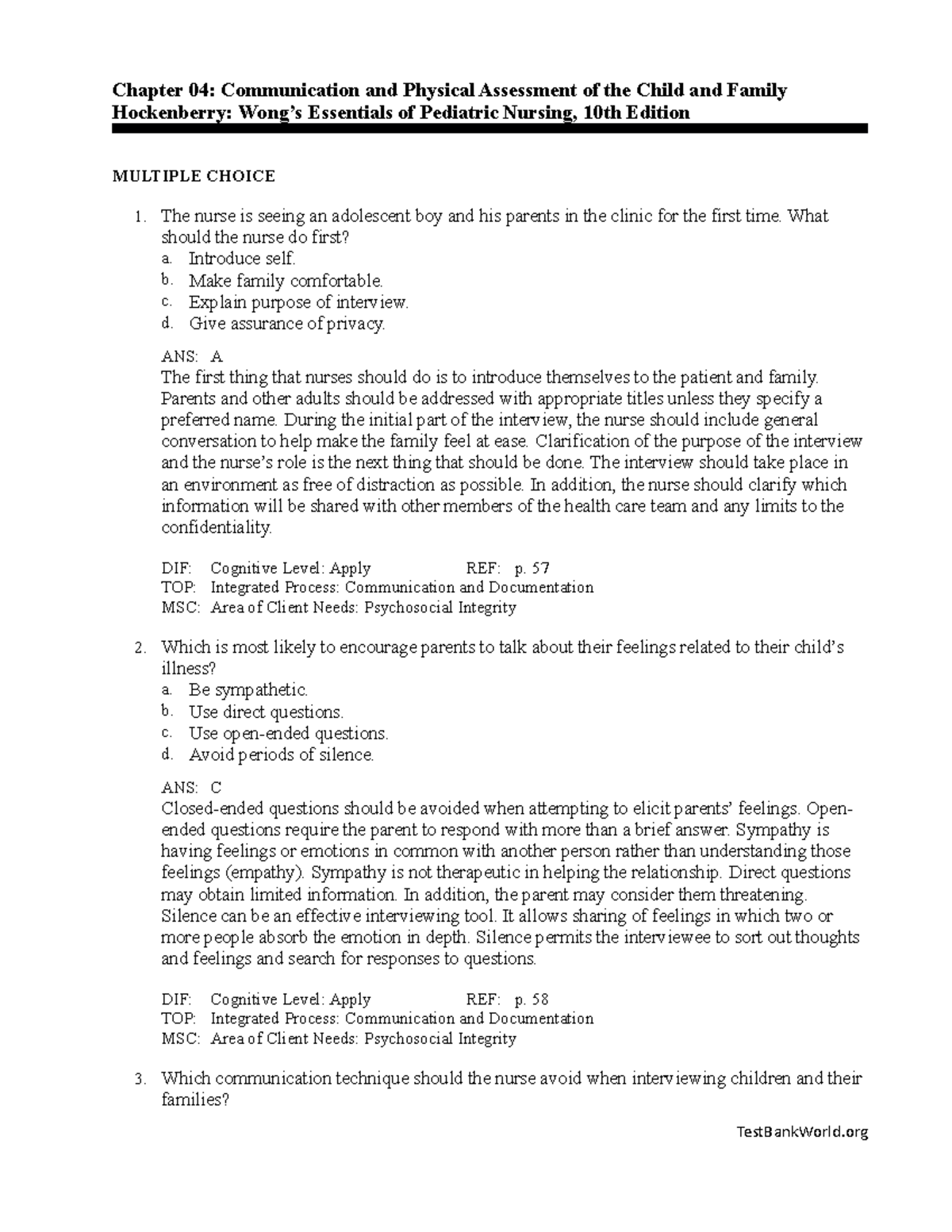 C4 - Wong s Essentials of Pediatric Nursing 10th Edition Hockenberry
