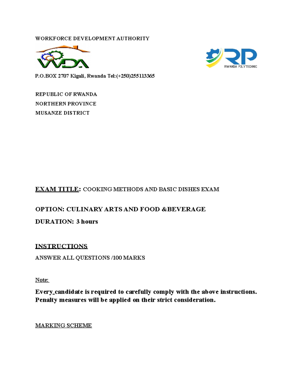 Hygiene AND FOOD Safety M Scheme - WORKFORCE DEVELOPMENT AUTHORITY P.O ...