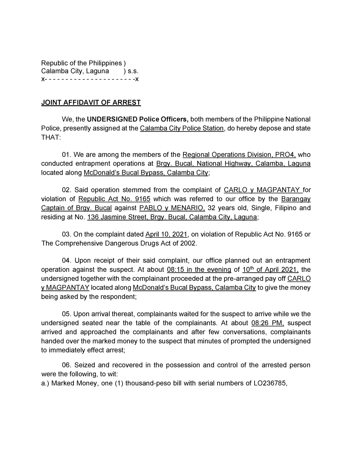 1-affidavit-of-arresting-officers-republic-of-the-philippines-calamba-city-laguna-s-x-x