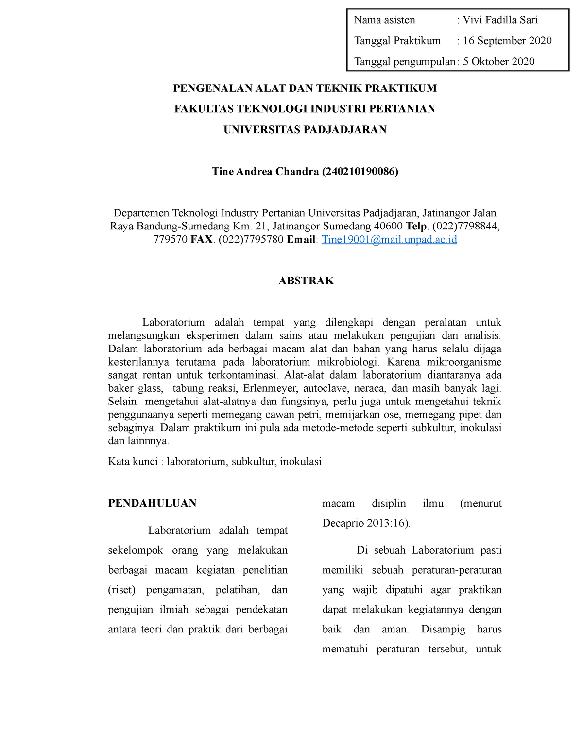 PENGENALAN ALAT DAN TEKNIK PRAKTIKUM LABORATORIUM MIKROBIOLOGI ...