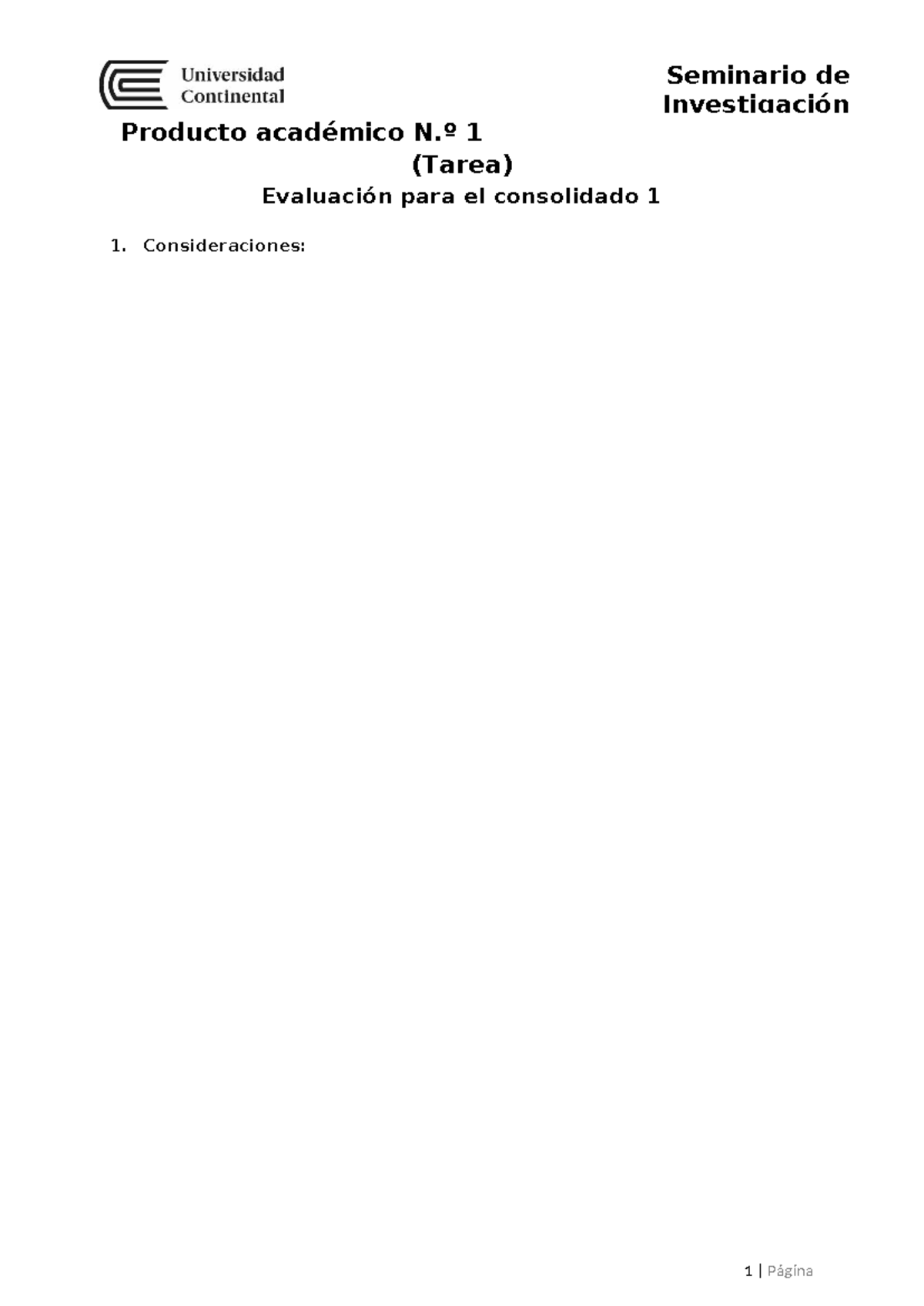 Pa1 Individual 2023 10 Producto Académico N º 1 Tarea Evaluación