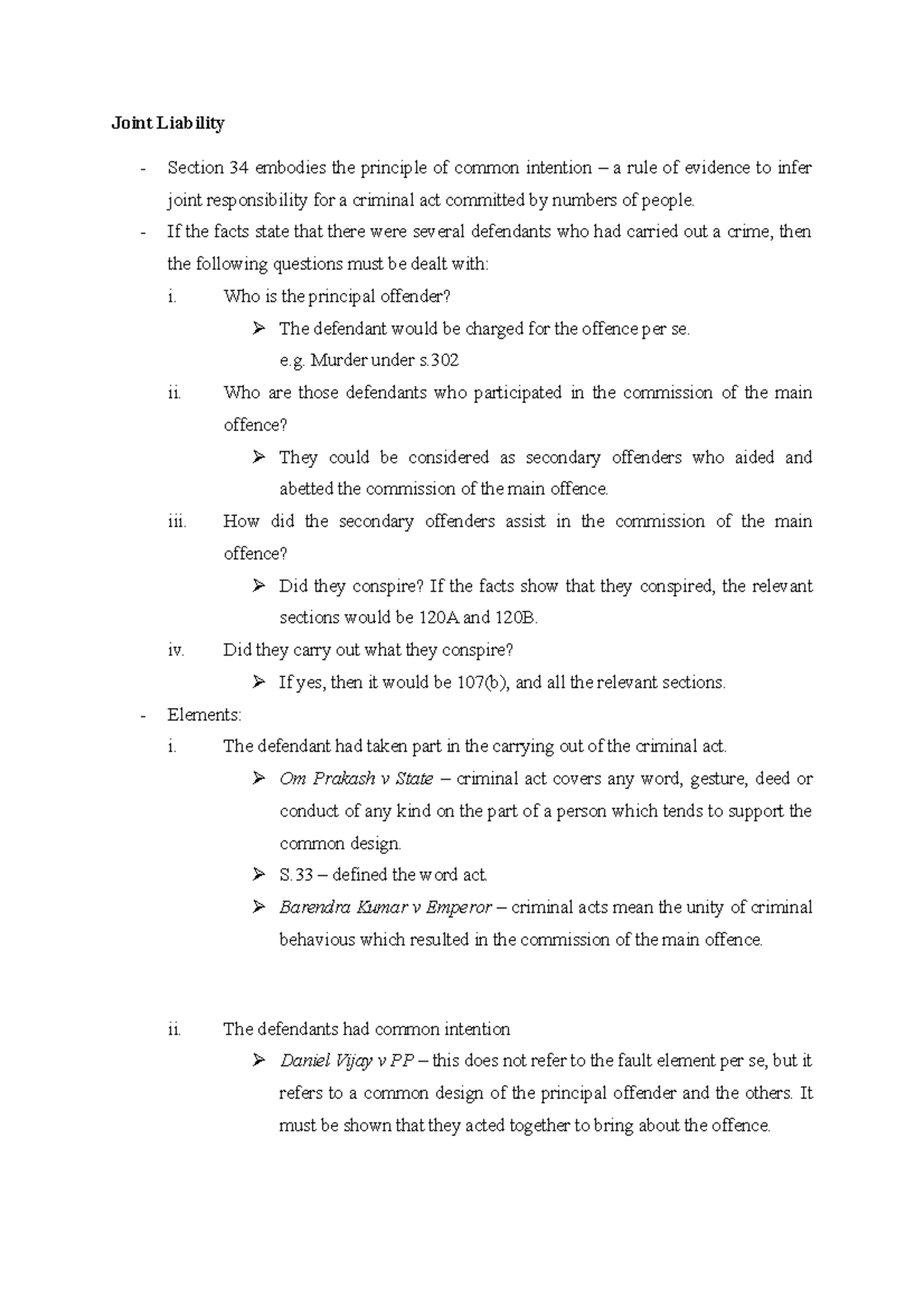 Joint Liability - Joint Liability Section 34 embodies the principle of ...