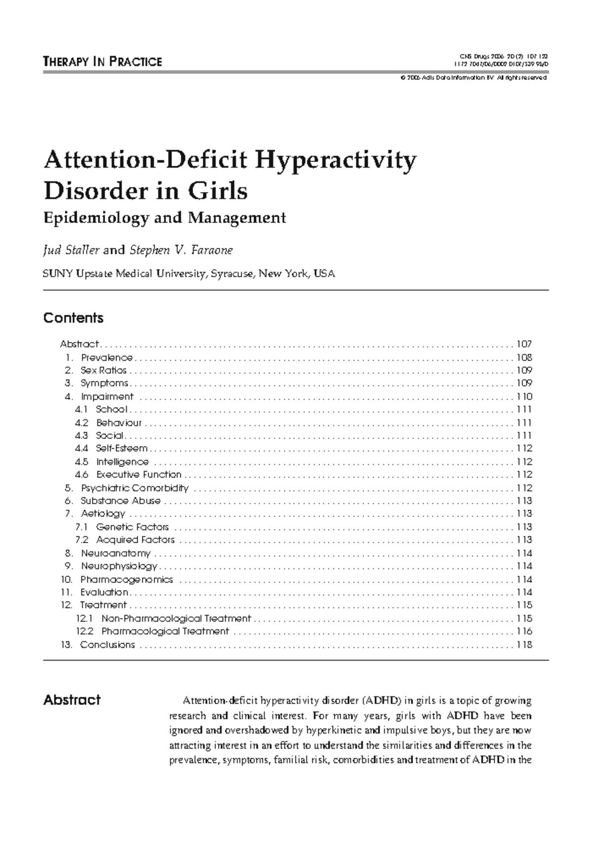 Attention-Deficit Hyperactivity Disorder in Girls epidemiology and ...