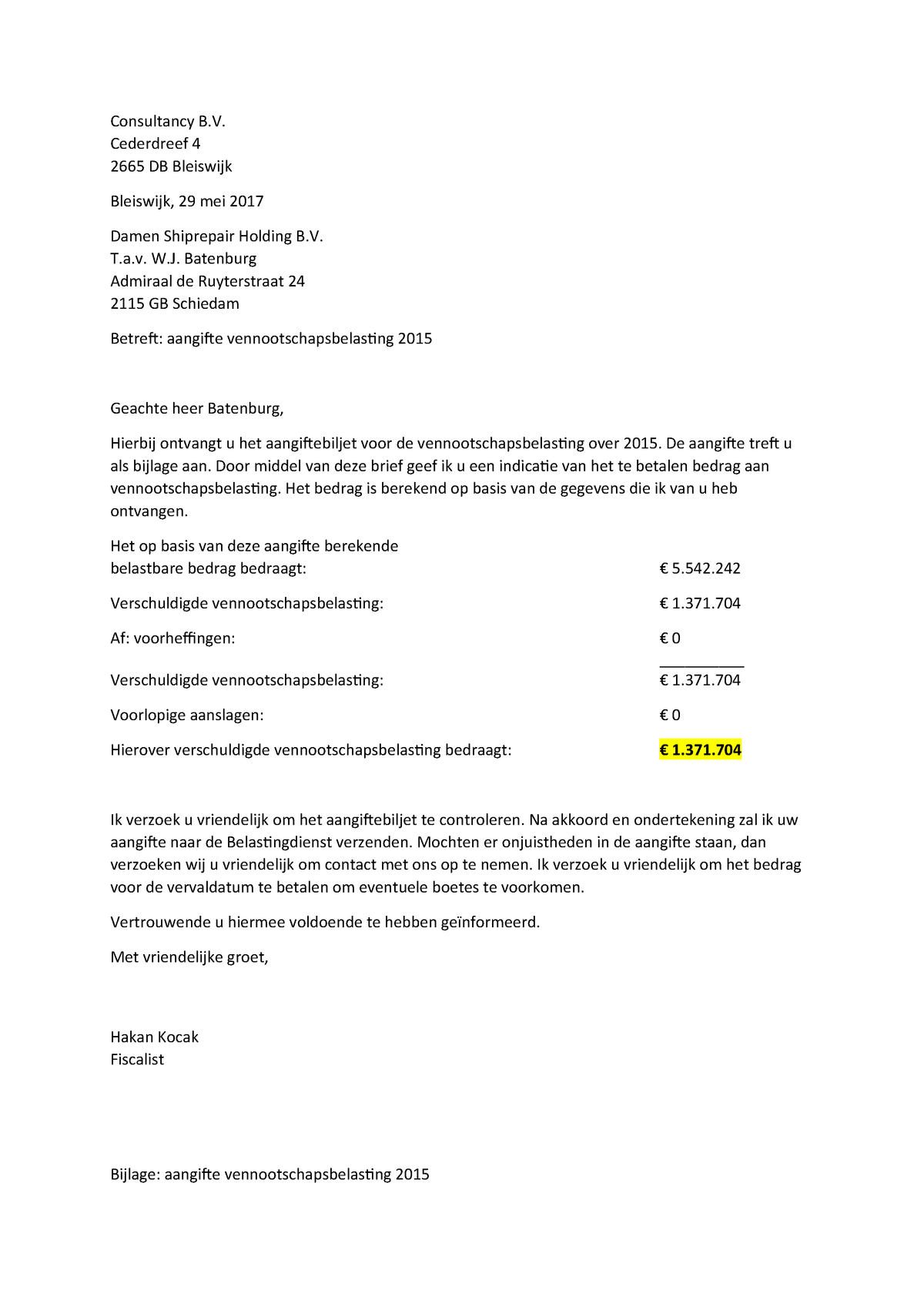 Consultancy Bv Formele Brief Studeersnel