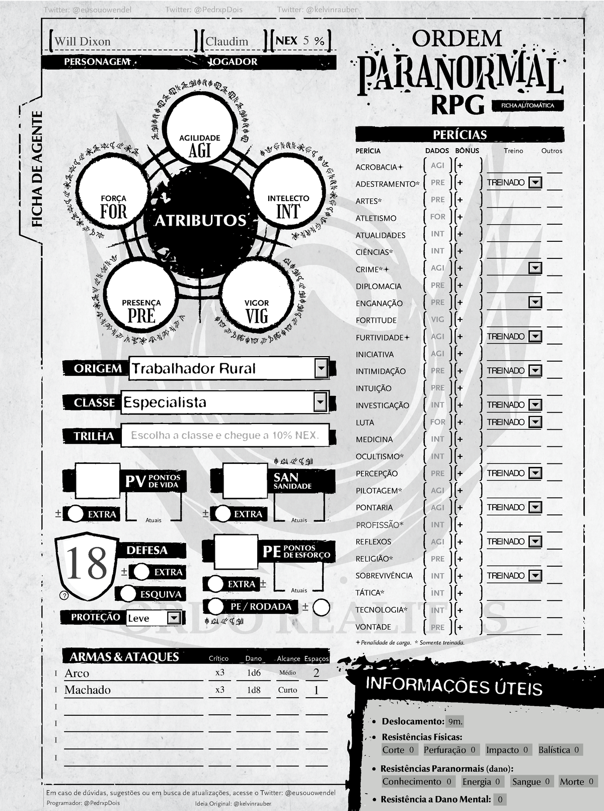 Ficha Automatica Pathfinder 2E